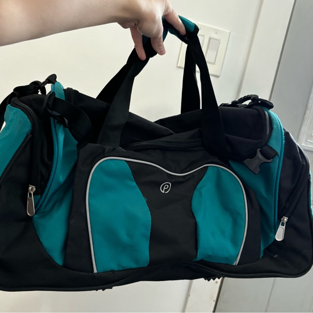 Teal & Black Gym / Travel Duffle Bag with Shoulder Strap